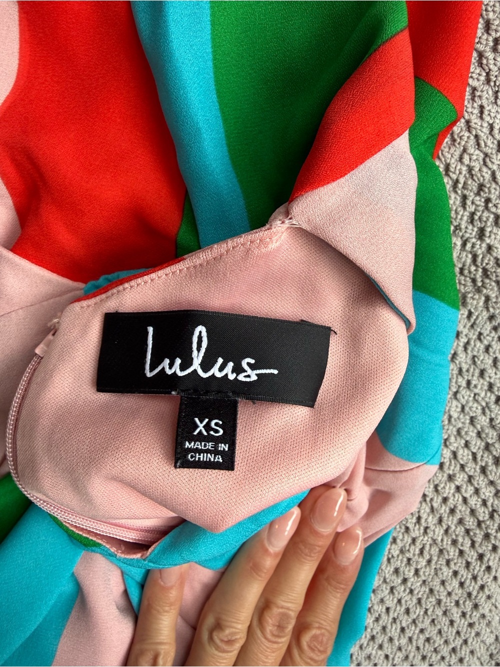 Lulus Vivacious Veronica Multi Green Pink Stripe tie back knot midi dress - Picture 5 of 10